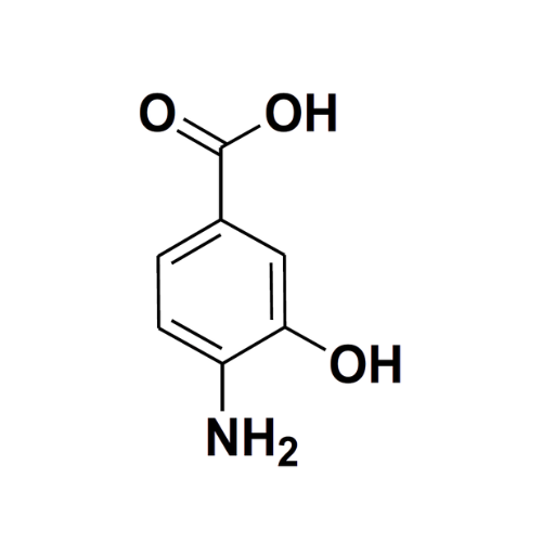Chemical structure of 4-Amino-3-Hydroxybenzoic Acid (C₇H₇NO₃)